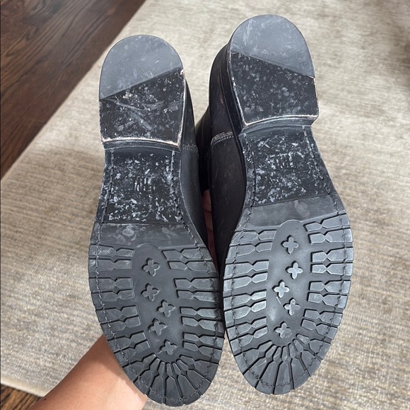 Black Frye Melissa Double Sole Button Lug Tall Boots - Picture 2 of 5